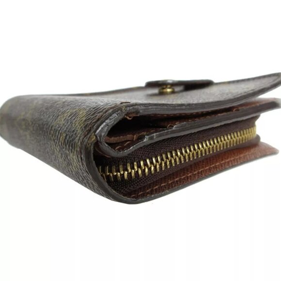 Auth LOUIS VUITTON Monogram Compact Zip Bifold Wallet Brown - Picture 4 of 11